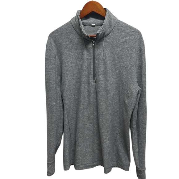 Lululemon Soft Jersey Quarter ZipXL Gray Long Zip Heathered